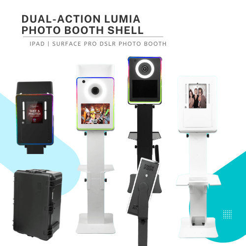 Dual-Action Lumia Photo Booth Shell: The Ultimate iPad & DSLR Photo Booth Experience for Events