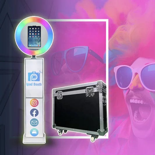 iPad Ring Light Photo Booth with Backlit Advertising Panel