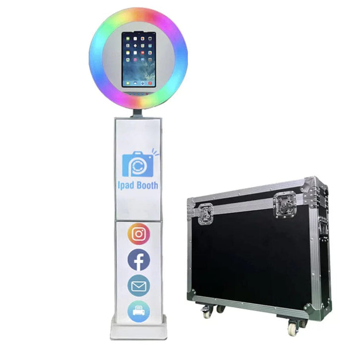 iPad Ring Light Photo Booth with Backlit Advertising Panel