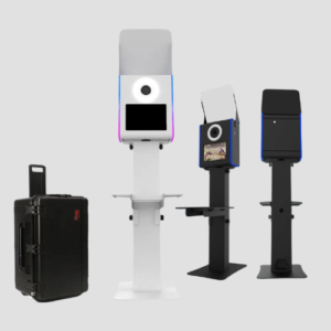 Marquee photo booth DIY shell with synchronized RGB LED edge accents